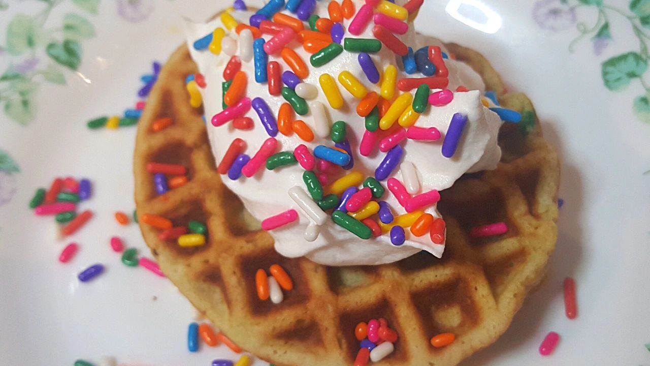 Funfetti Cake Waffles